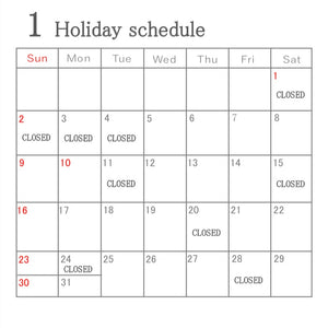 Happy new year!! / 1 Holiday schedule