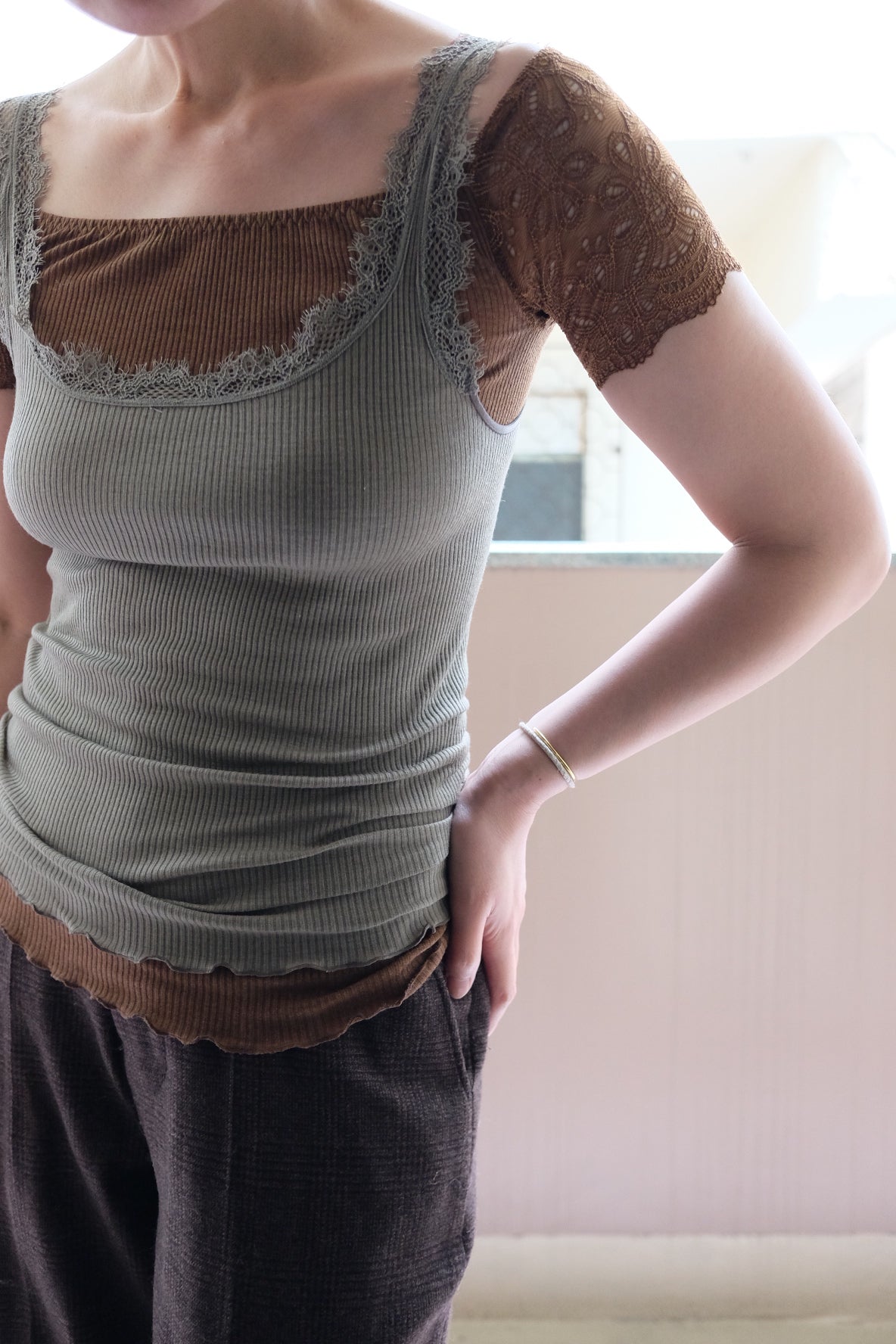 RIB OFF-SHOULDER UNDERWEAR