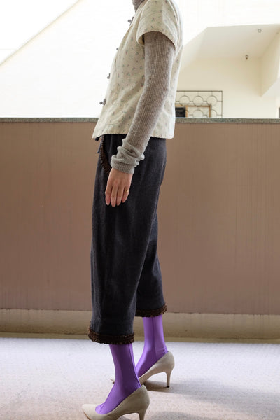 Silk Shaggy Cropped Lounge Pants