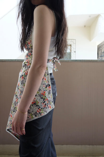 Floral voile head kerchief