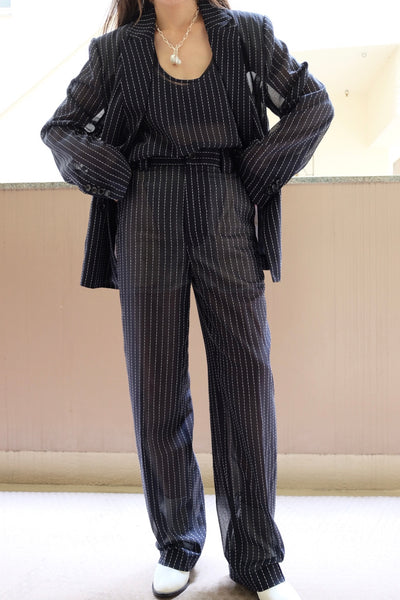 stripe voile pants