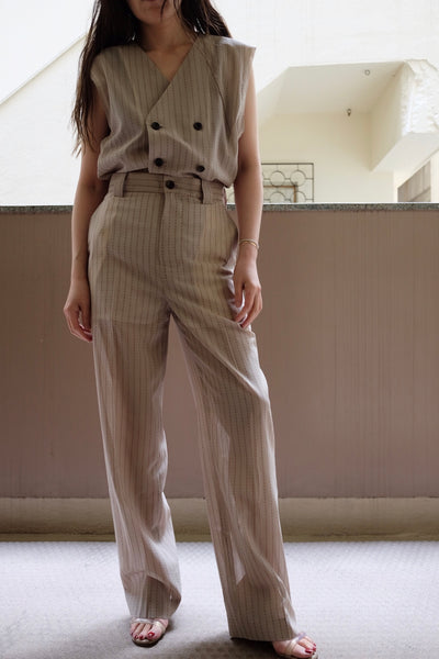 stripe voile pants