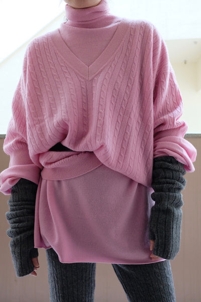 Turtleneck midi knit