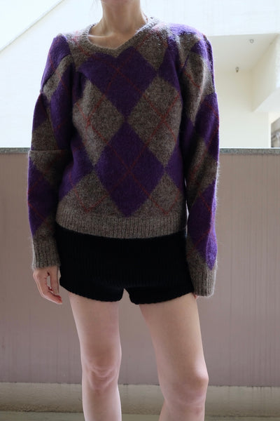 lumpy argyle pullover