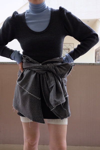 RIB STITCH U-NECK UNDERWEAR