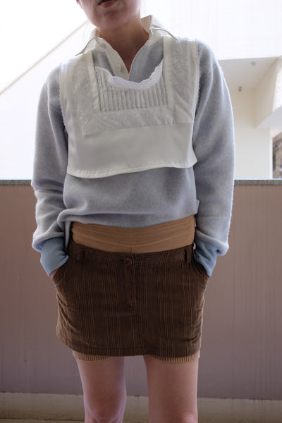 Cord Low-waist Mini Skirt