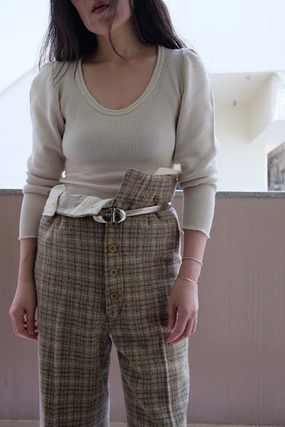 RIB STITCH U-NECK UNDERWEAR