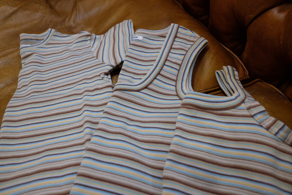 MULTICOLOR STRIPE U-NECK TANKTOP