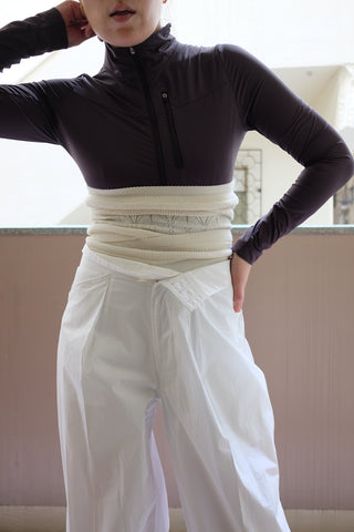 NYLON JERSEY HALF-ZIP BODUSUIT