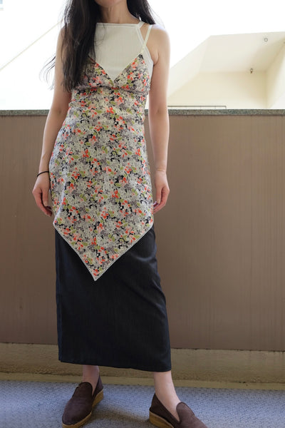 Floral voile head kerchief