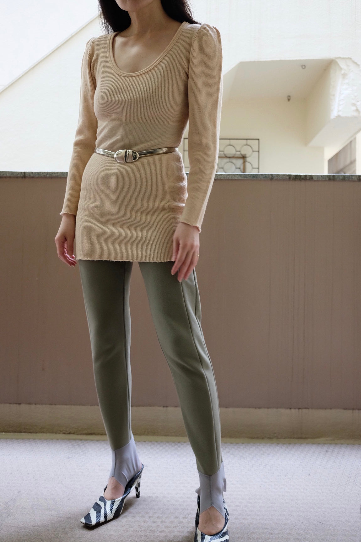 RIB STITCH U-NECK UNDERWEAR