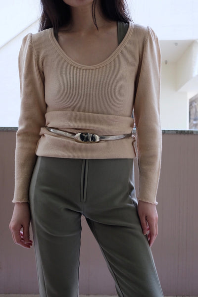 RIB STITCH U-NECK UNDERWEAR