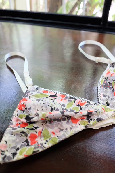 Floral voile bra