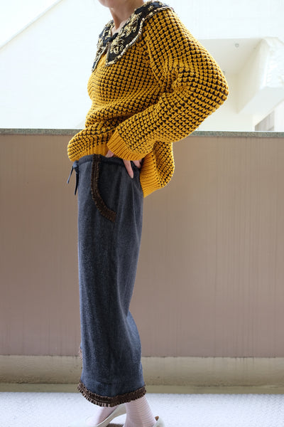 Silk Shaggy Cropped Lounge Pants