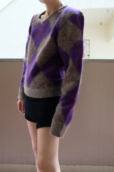 lumpy argyle pullover