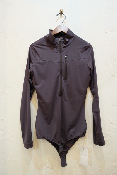 NYLON JERSEY HALF-ZIP BODUSUIT