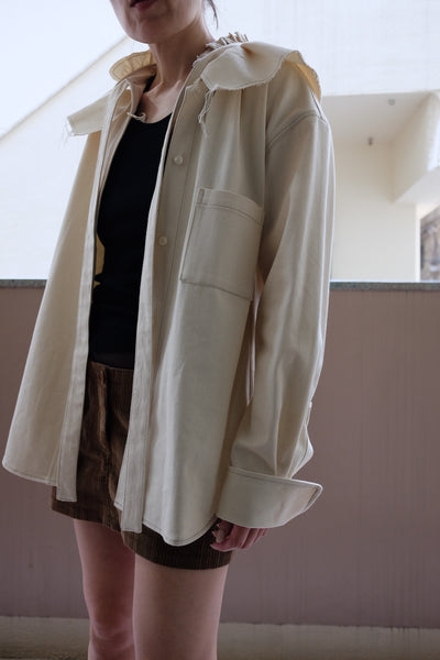 FRILLED DENIM SHIRT