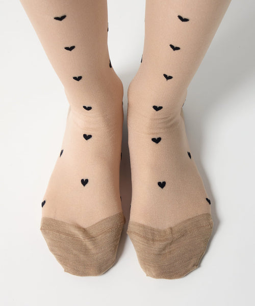 Heart Dot Sheer Knee High Socks