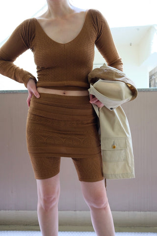 SILK LACE KNITTING TIGHTS TOP