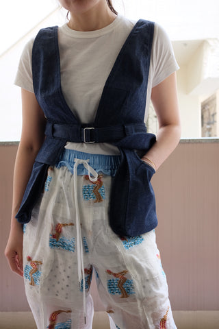 NEPPED DENIM POCKET VEST