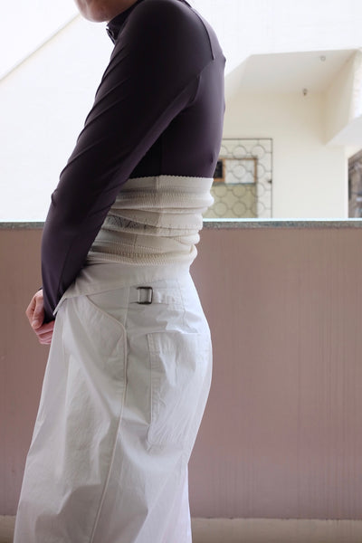 NYLON JERSEY HALF-ZIP BODUSUIT