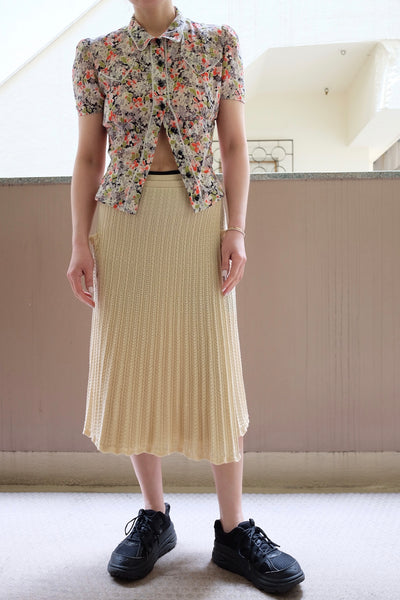 Floral voile short sleeve shirt