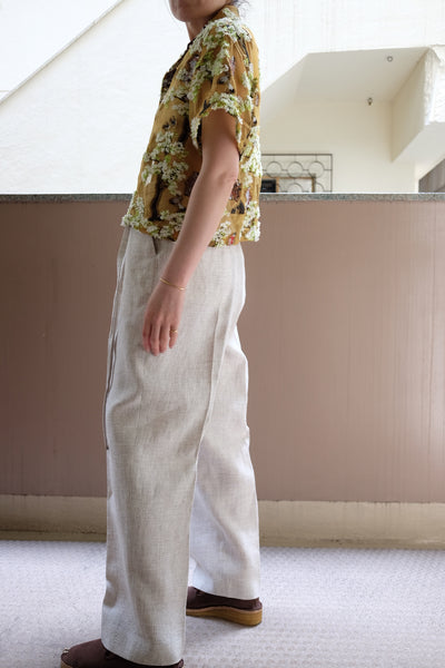 cotton linen melange pants