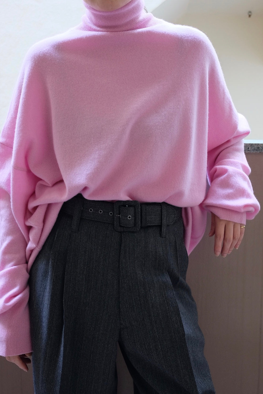 Turtleneck midi knit