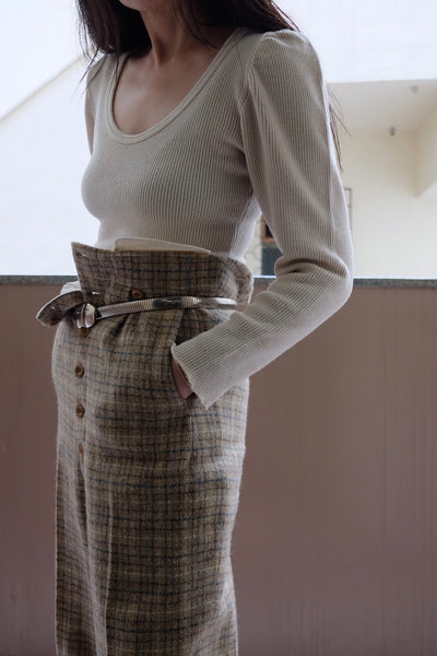 RIB STITCH U-NECK UNDERWEAR