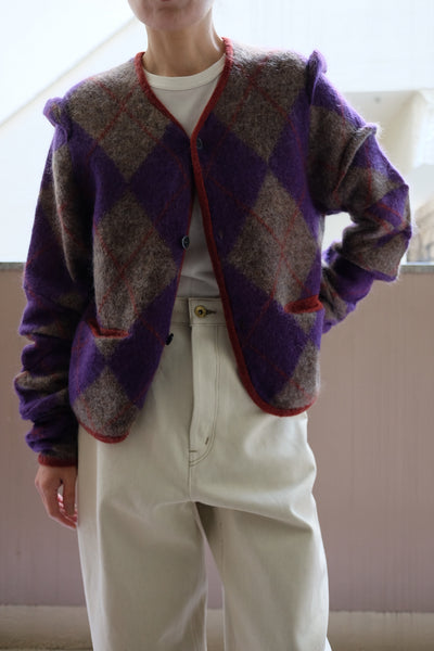 lumpy argyle cardigan