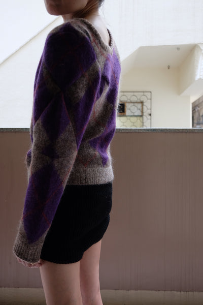 lumpy argyle pullover