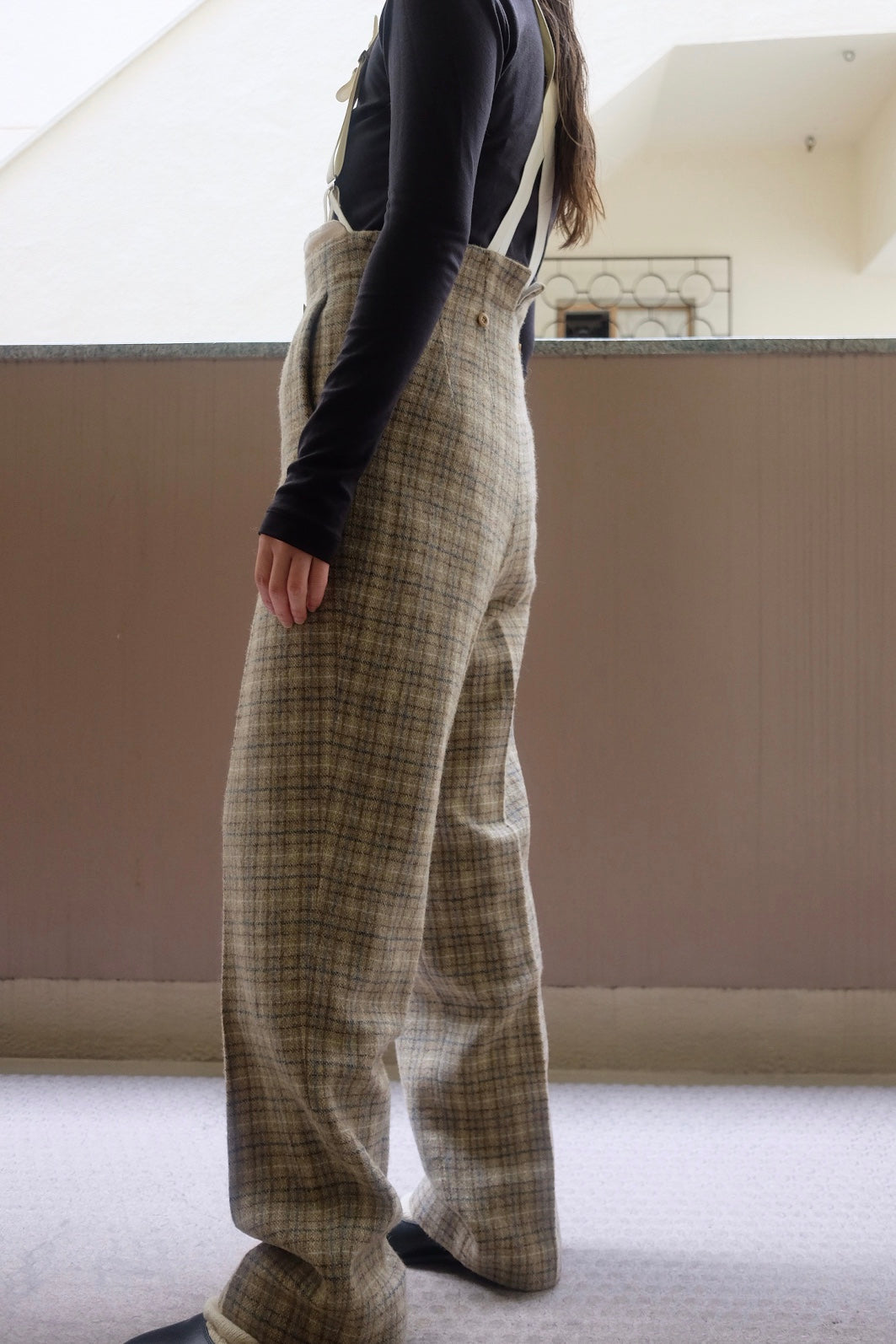 PLAID TWEED HIGH-WAIST SLACKS – DRESDEN the mallow*
