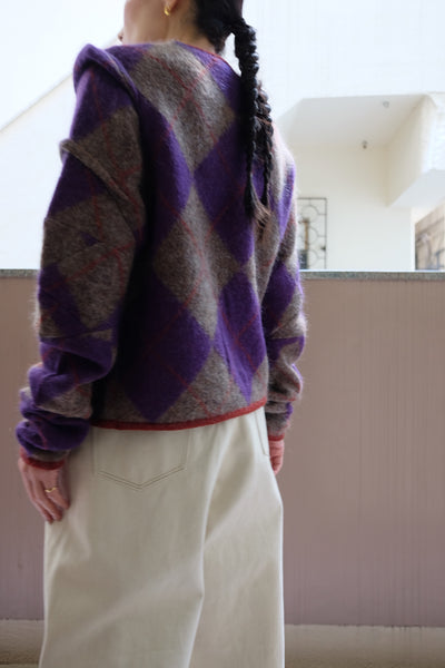 lumpy argyle cardigan