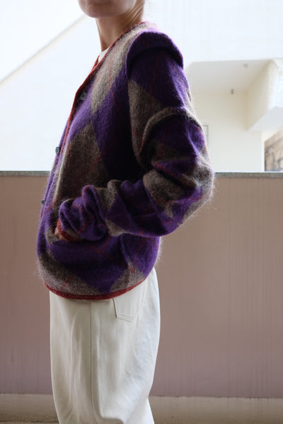 lumpy argyle cardigan