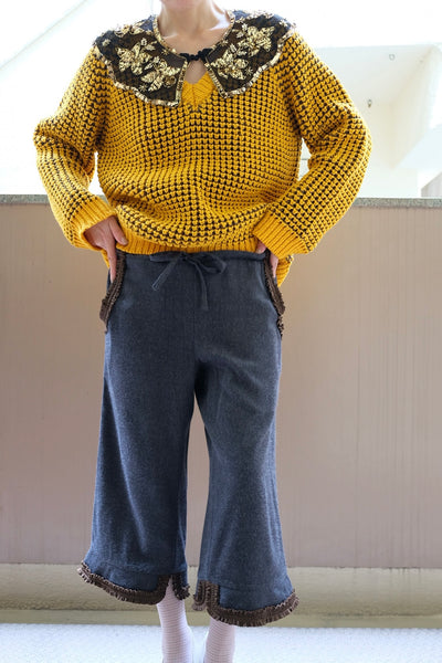 Silk Shaggy Cropped Lounge Pants