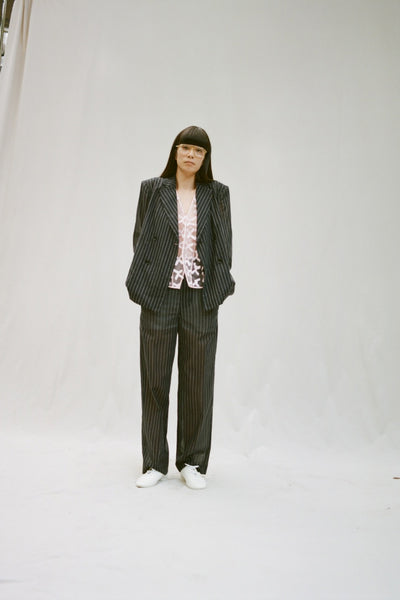 stripe voile pants