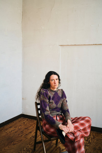 lumpy argyle pullover