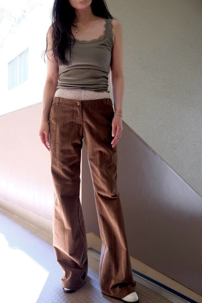 Cord Low-waist Trousers