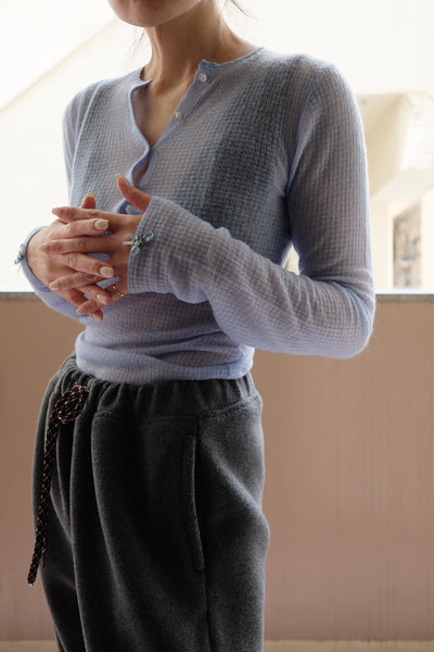 Gauze Waffle Henleyneck Sweater