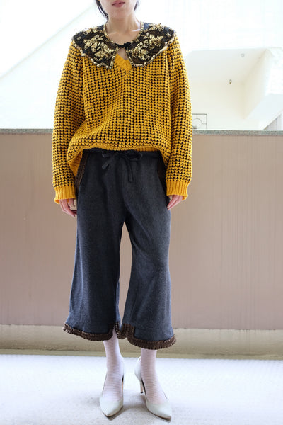 Silk Shaggy Cropped Lounge Pants