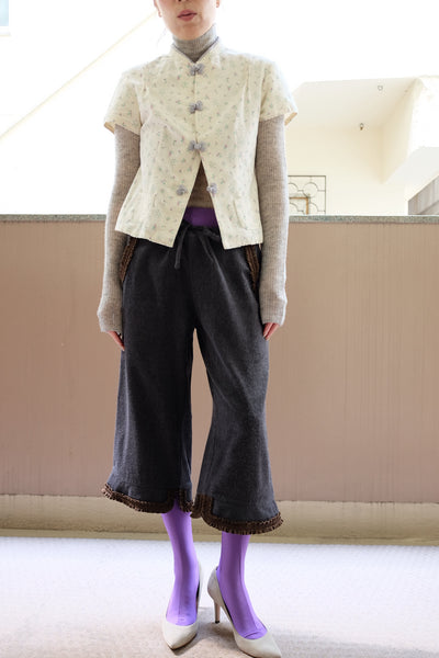 Silk Shaggy Cropped Lounge Pants